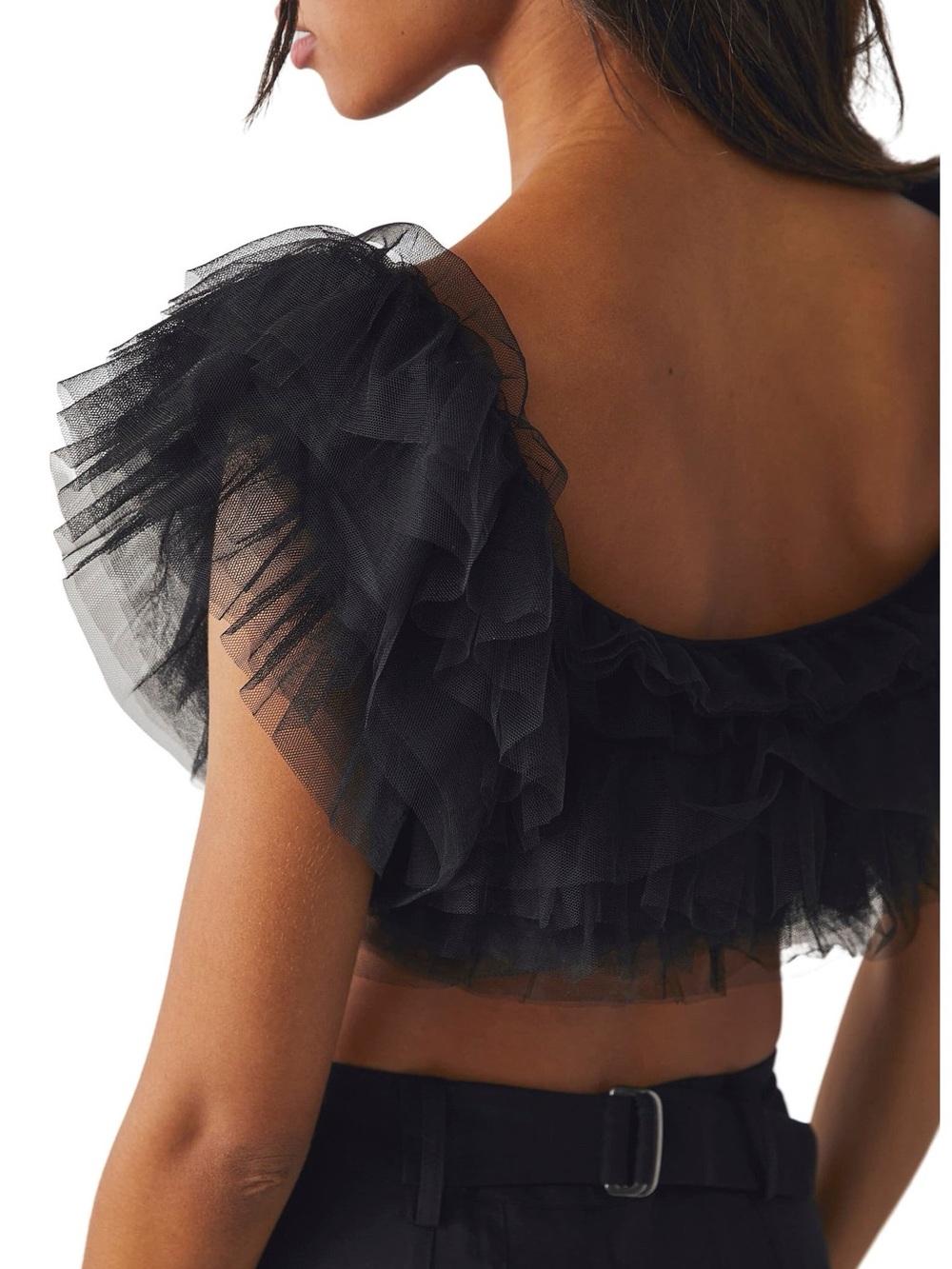 Free People Birthday Cake Tiered Tulle Crop Top whimsigoth party ballerina goth - Picture 2 of 6